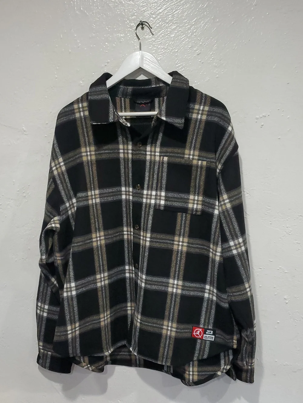 Jordan Black Plaid Button-Down Shirt with Back Graphic